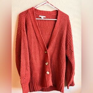American Eagle Outfitters Red Cardigan Sweater